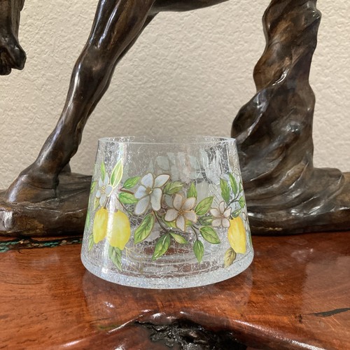 Yankee Candle Lemons & Flowers Crackle Glass Candle Jar Shade NEW - Picture 3 of 4