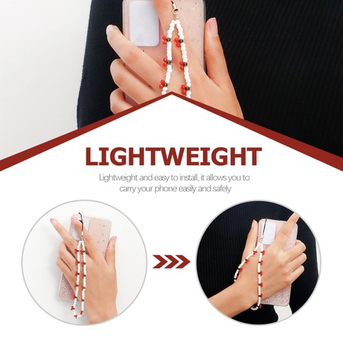 3 Pcs Handy Lanyard Set Kind Kleinkind Perlenbesetzter Handyanhänger - Afbeelding 9 van 12