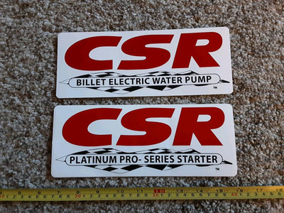 Lot of 2 CSR Racing Decals Stickers NHRA Nascar Water Pump Flexplate IHRA 