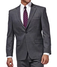 J.M. Haggar Men's Dark Gray Premium Stretch Suit Jacket 44 R NEW $220 HZ00182