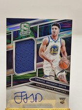 TRAYCE JACKSON-DAVIS 2023-24 Spectra Patch Auto RC 01/05 SSP Rare Golden State