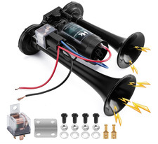 12V 150db Air Horn for Truck, Super Loud Dual Trumpet Air Horn Kit  Compressor