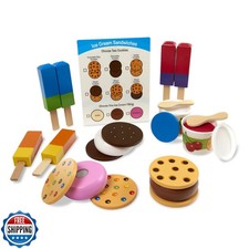 Melissa and Doug Wooden Frozen Treats Ice Cream Play Set 24 pcs 