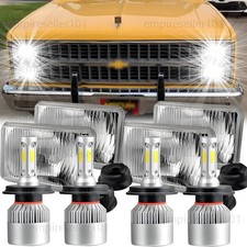4pcs 4x6" LED Headlights HI-LO Beam Lamp for Chevy Pickup 1981-87 C10 K10 Blazer