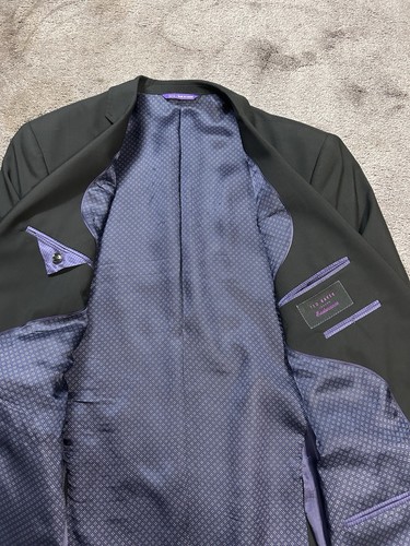 Ted Baker Men 44L Endurance Sport Coat Suit Jacket 100% Wool Jay CT Black - Picture 7 of 10