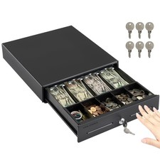 Volcora 13" Manual Push Open Cash Register Drawer for POS System, 4 Bill/5 Coin