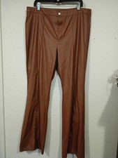 Wild Fable Size 18 High Rise Faux Leather Flare Pants Brown. Stretchy
