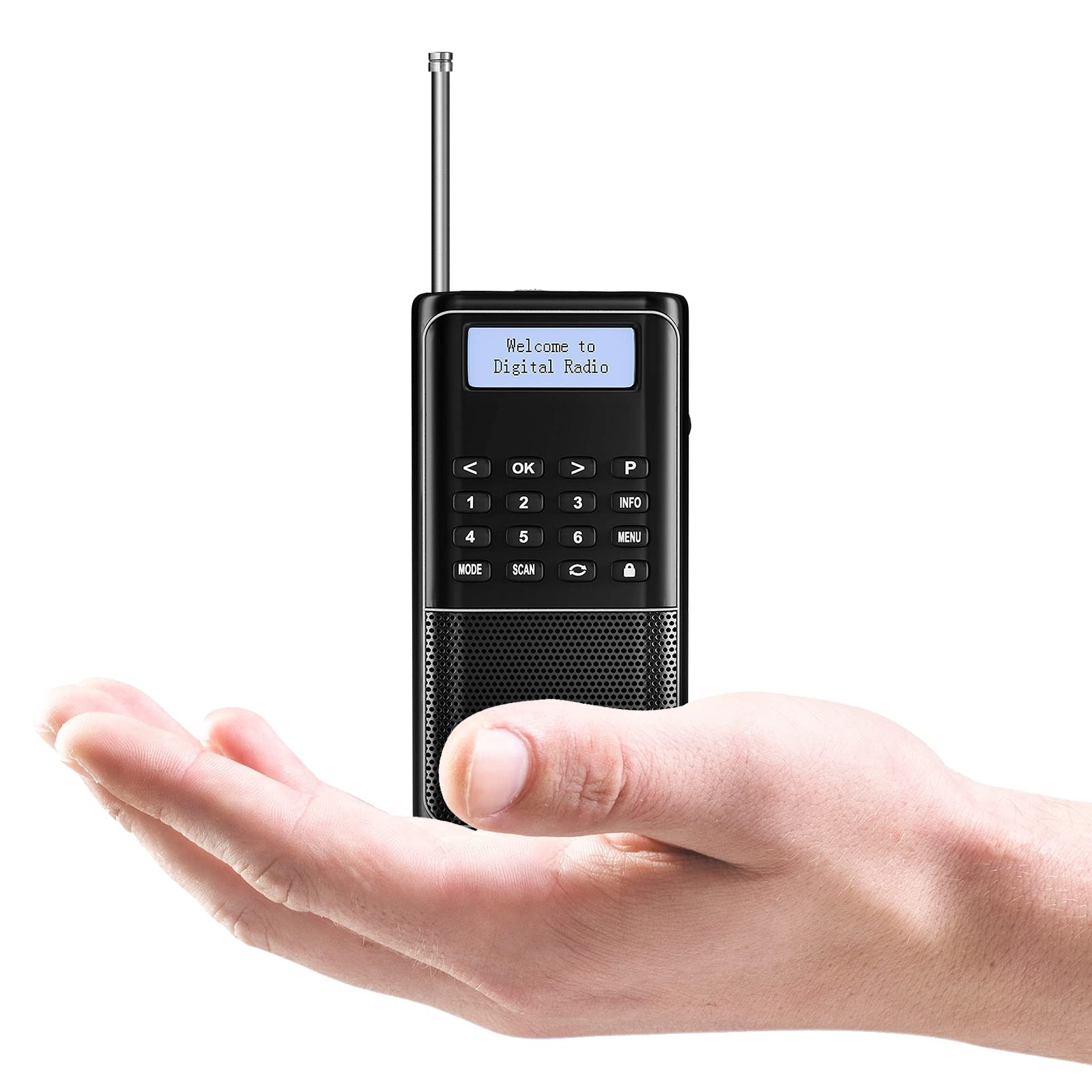Raddy RD23 Portable Digital DAB/DAB+ Radio with Bluetooth, Clear Black