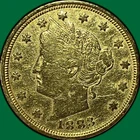 1883 Racketeer Gold Plated Liberty Head V Nickel Very Fine VF Coin #34415