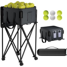 Tennis Ball Hopper for 120 Balls  Tennis Ball Basket with Removable Storage Ba...