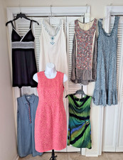 7 Women's Sleeveless Dresses S-M Calvin Klein, Tahari, Umgee, Chadwick's