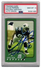 Julius Peppers Signed Panthers 2002 Topps Rookie Card #359 (PSA - Auto Grade 10)