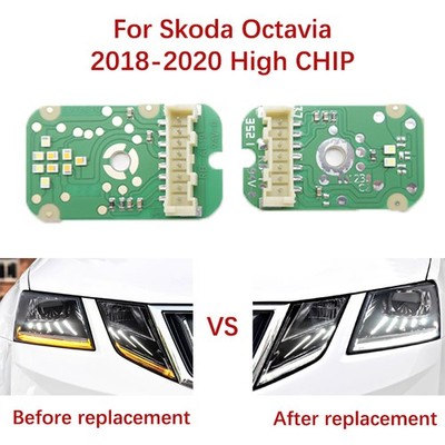 Right For Skoda Octavia MK3 LED 18-2020 White Light Car Headlight DRL CHIP Board