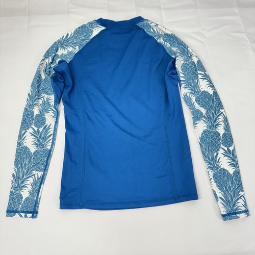 Youth Boy's Rash Guard Blue Long Sleeve UPF 50 Youth Boy Sz Medium Swim Shirt - Picture 2 of 7