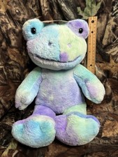 Build A Bear Hoppy Swirls Tie-Dye Blue Frog Plush Soft Toy 16  Full Size NWT