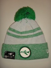 NWT Men's New York Jets New Era Knit Pom Cuffed Beanie Hat OSFM