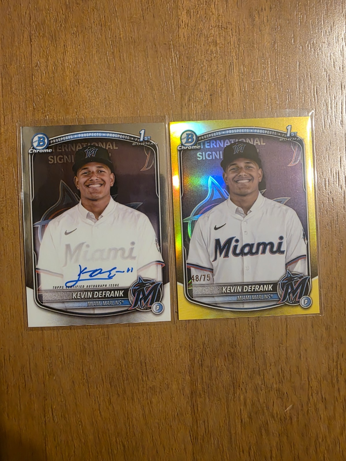 Kevin Defrank 2025 Bowman Chrome 1st Rookie Autograph Base + True Yellow /75