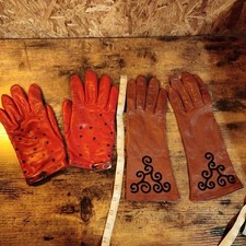 Women's Set Of Two Pairs Of Leather Italian Driving Gloves