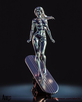 Shalla-Bal, Silver Surfer, Fantastic 4, Marvel, MCU, Figur, 3D Druck, UNBEMALT