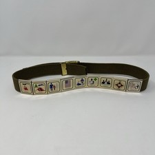 Vintage Boy Scouts Of America Belt Brass Buckle Made In USA w/ 9 Merit Slides