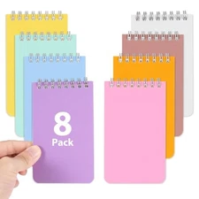 3 x 5 Small Pocket Notebooks - 8 Pcs Mini Spiral Notebook Bulk with Lined 