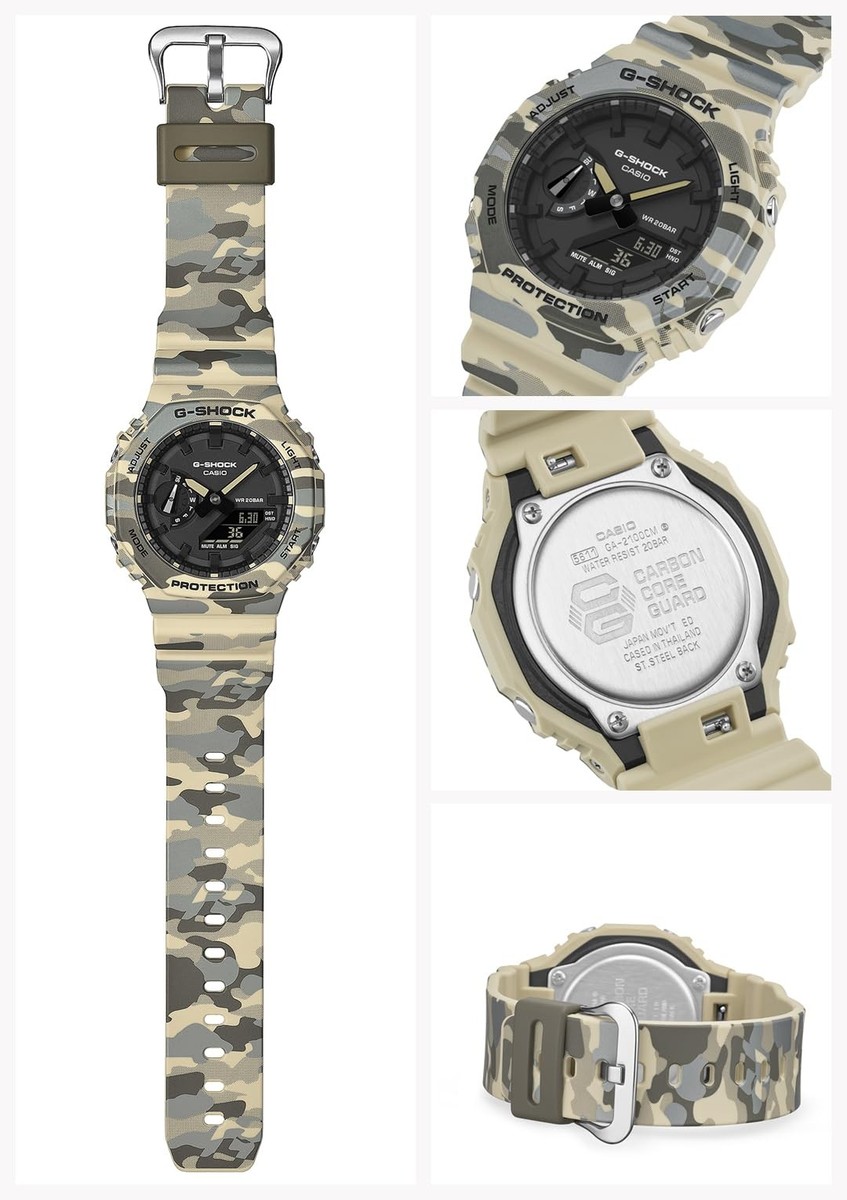 Unused CASIO G-SHOCK GA-2100CM-5AJF Black Camouflage Green Unisex