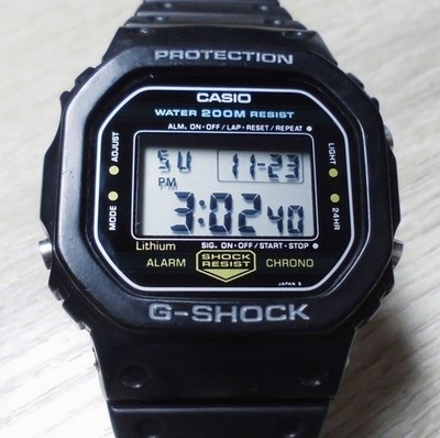 Casio G-shock 3rd Model Quartz Dw-5200c-1 Vintage Men's Watch 1984
