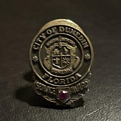 City Of Dunedin Florida Service Award Lapel Pin 1/10 10k Gf Terry Berry - Picture 3 of 4