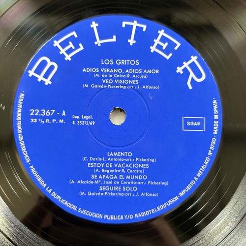 Los Gritos - Selftitled - Original Spain Belter LP -22.367 Rare Psych/ beat - Picture 3 of 4