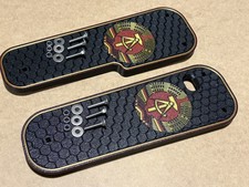 Simson Schwalbe Hycomat Halbautomatik Trittbretter, DDR Wappen, Kohlefaser