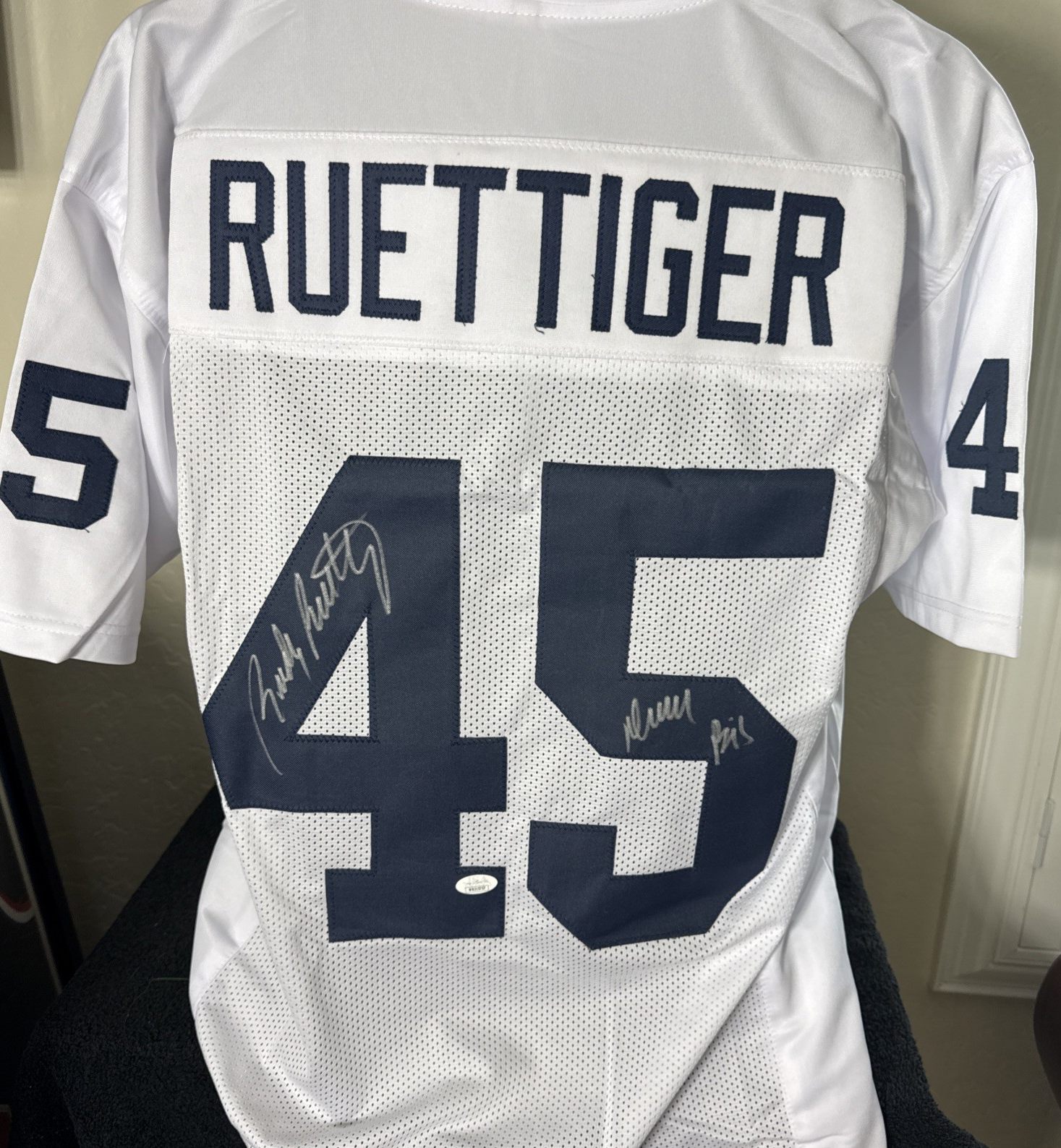 Rudy Ruettiger Autographed Signed Notre Dame Fighting Irish " DREAM BIG " NOTRE DAME IRISH JERSEY JSA COA 