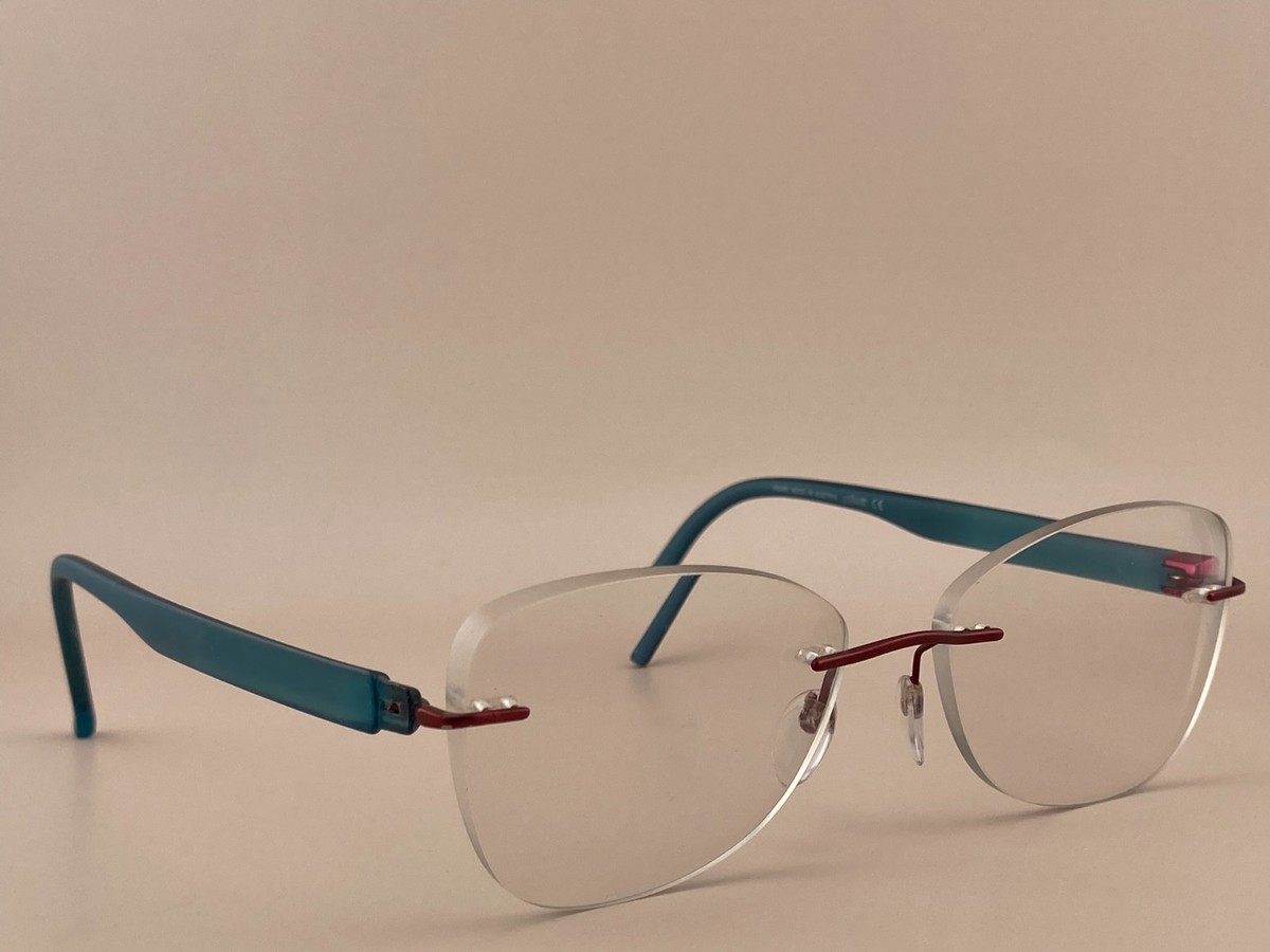 Silhouette Eyeglasses Frame 5506 BZ 3040 Red Burgundy Blue  display picture 2