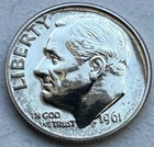 1961 Roosevelt Proof Dime 10c Coin NICE TONING ~ 90% Silver - INV#8890
