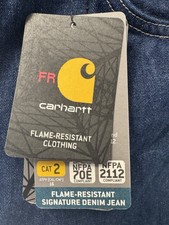 Carhartt Relaxed Fit FR Workwear Denim Jeans 42x32 Flame-Resistant FRB100-DNM