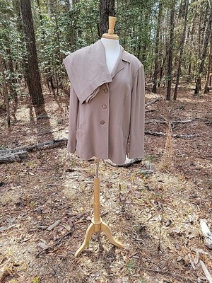 VTG Marina Rinaldi ITALY Brown Professional Rayon Blazer & Skirt Suit Sz 23/21
