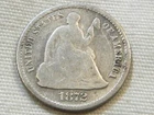 1872 seated liberty half dime five cent silver us coin