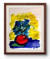 Original Art Plant 2 14x11 Abstract Expressionist Painting On Paper