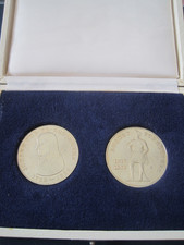 2 medale monety olimpijskie NRD Gutsmuths Schärttner 1979 oryginalne etui