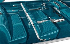 1963 Impala Ss Convertible With Front Bucket Seats Aqua Vinyl Upholstery Set