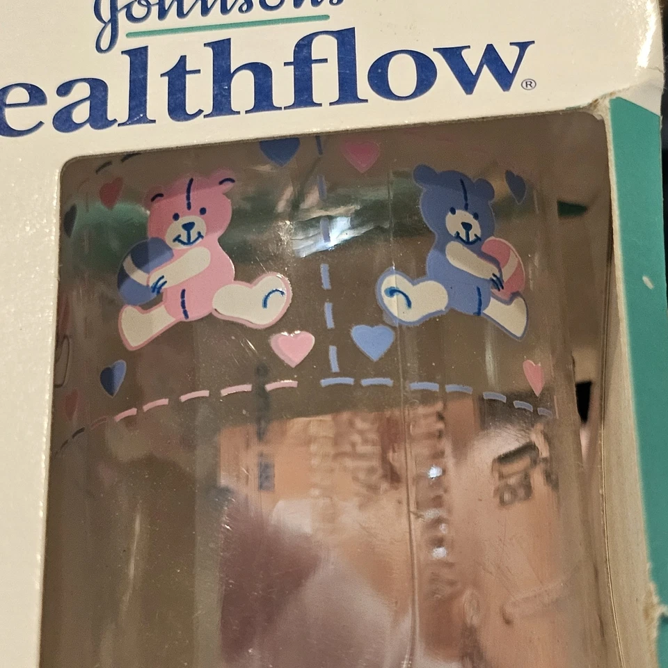 De Colección Años 90 Johnsons Healthflow Biberones Angulados 4 OZ Recién Nacido Conjunto De 2 Transparente NUEVO Foto 4 de 4