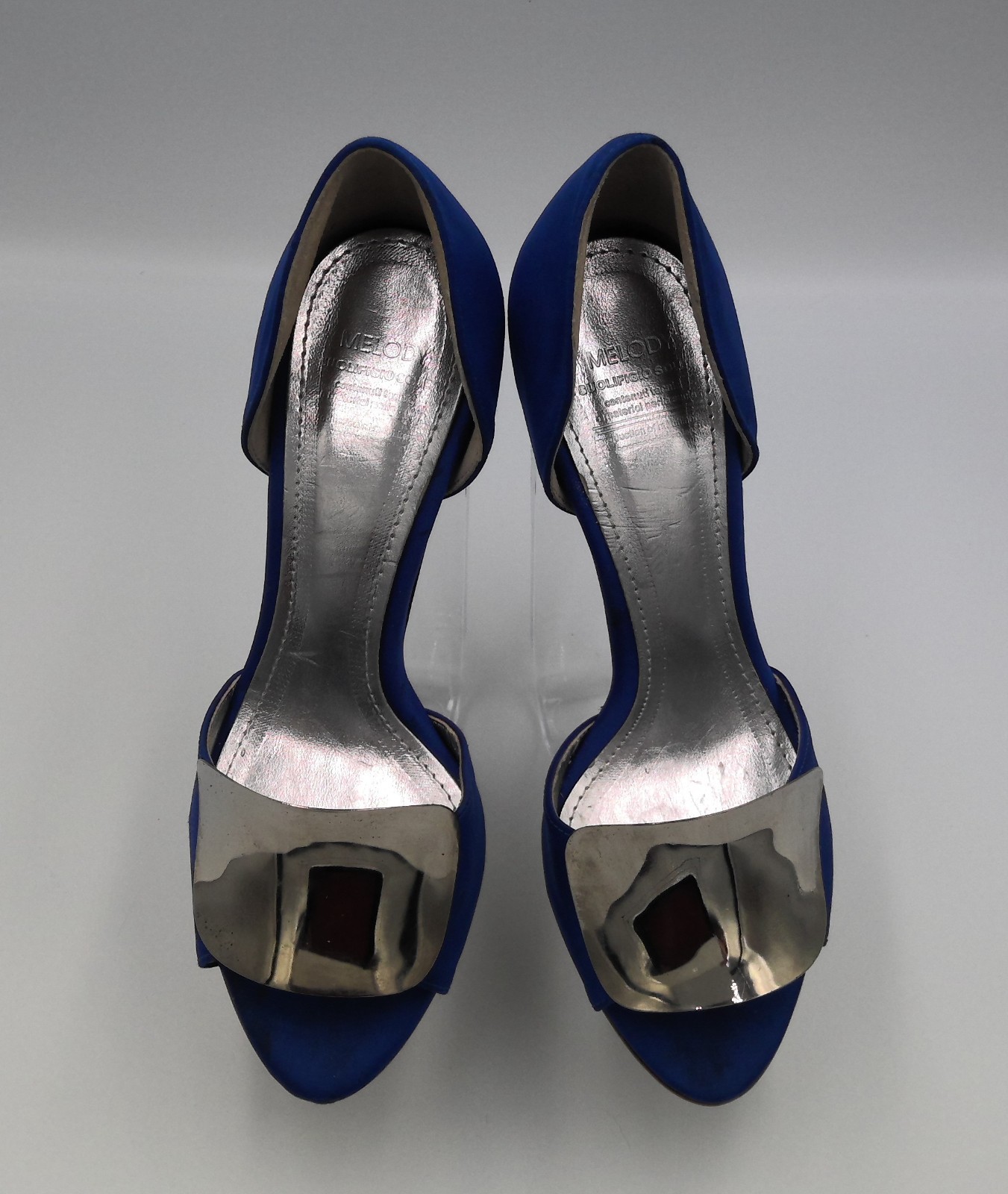 MELODY Suolificio Sud Italian Designer Heels – Size 5.5 – 3.4” Silver Heel