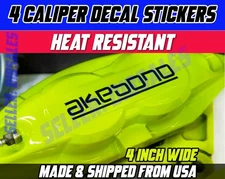 AKEBONO Brake Calipers HIGH TEMP Decals Sticker Set Of 4 (Black)