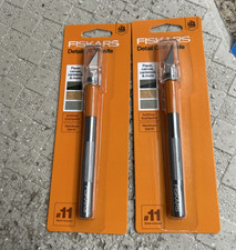 Two 2 Fiskars HEAVY DUTY KNIFE  METAL BAREL  SOFTGRIP. STANDARD 11 BLADE b2 