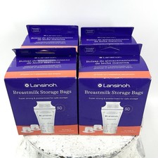  4 Lansinoh Breastmilk Storage Bags Breastfeeding 50Ct BPA-free 2 Pump Adapters