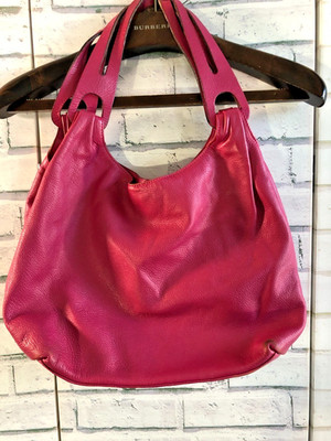Jil Sander Hobo-Schultertasche Fuchsia Rosa Echt Kiesel Kalbsleder Minimali