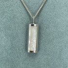 925 sterling silver necklace cream  mother of pearl solid pendant 16''
