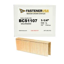 1-1/4" LEG x MEDIUM CROWN 16GA GALV 16S4 STAPLES 10,000ct | BCS1107