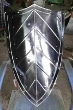 Medieval Knight Shield- All Metal 28'' Handcrafted Battle Armory
