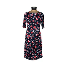 A Pea In The Pod Maternity Womens Short Sleeve Faux Wrap Polka Dot Dress Size L