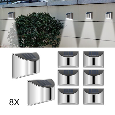 8x Super Bright Solar Powered Led Door Fence Wall Lights Outdoor Garden Lamp Uk Wall Lights Outdoor Garden Lamp, Outdoor Garden Lights Uk Solar